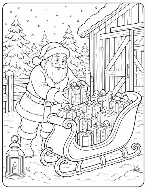 Santa Packing Sleigh