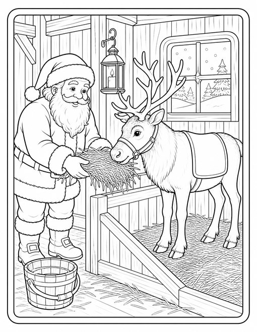 Santa Feeds Reindeer