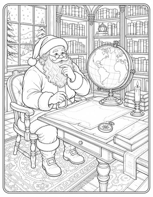Santa Library Globe