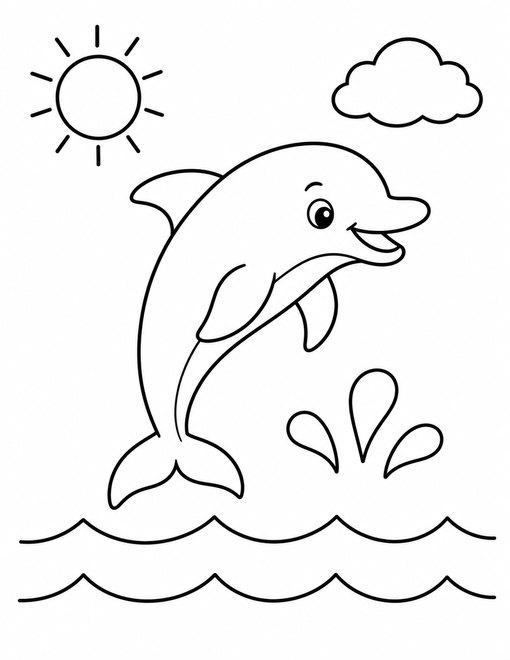 Sea Animals 001 Happy Dolphin Jumping