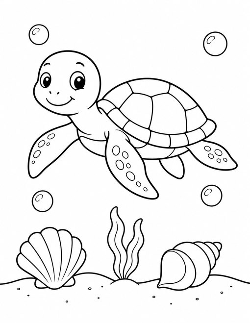 Sea Animals 002 Smiling Sea Turtle