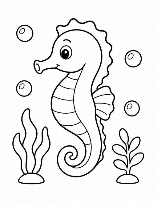 Sea Animals 004 Cute Seahorse