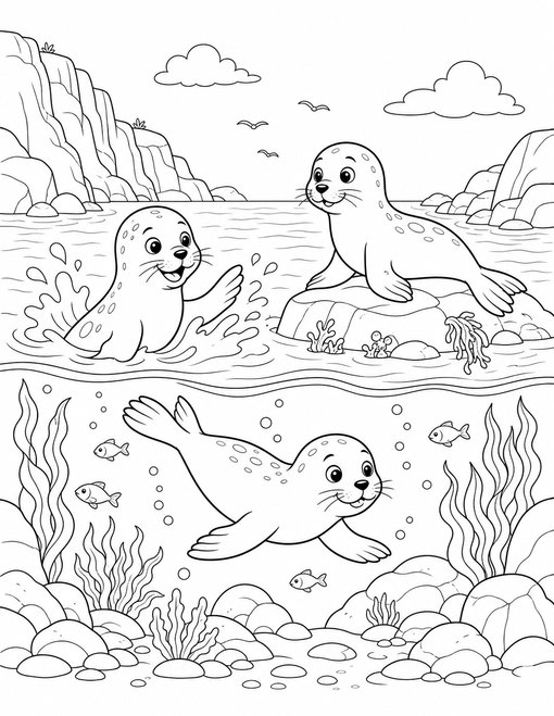 Sea Animals 006 Seal Pups Playing