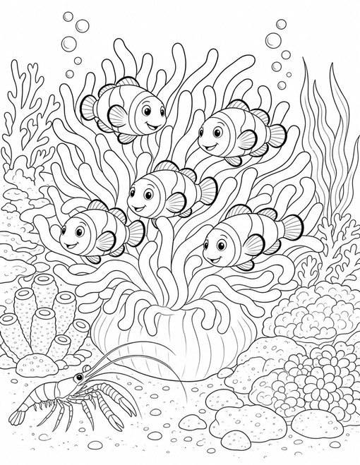 Sea Animals 007 Clownfish Anemone Home