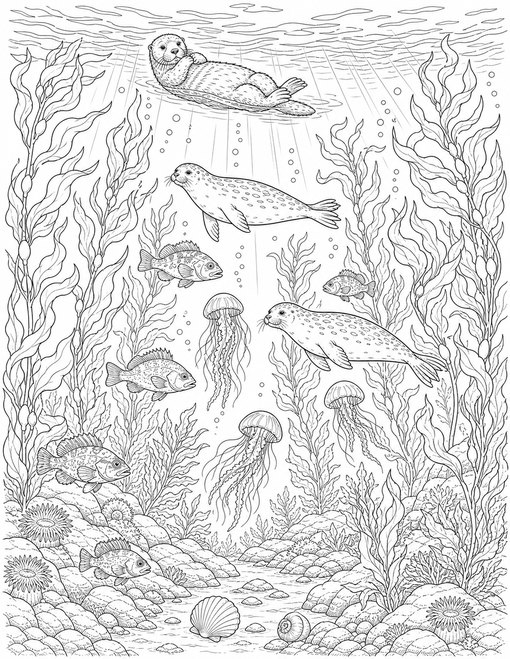 Sea Animals 016 Giant Kelp Forest