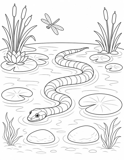 Water Snake Swimming