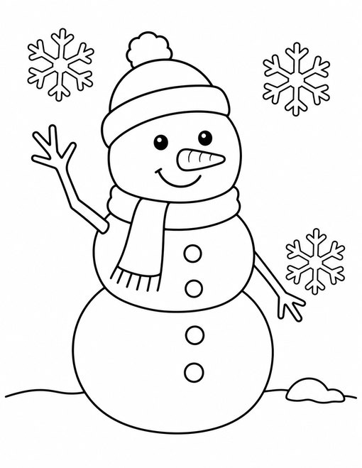 Happy Snowman Waving