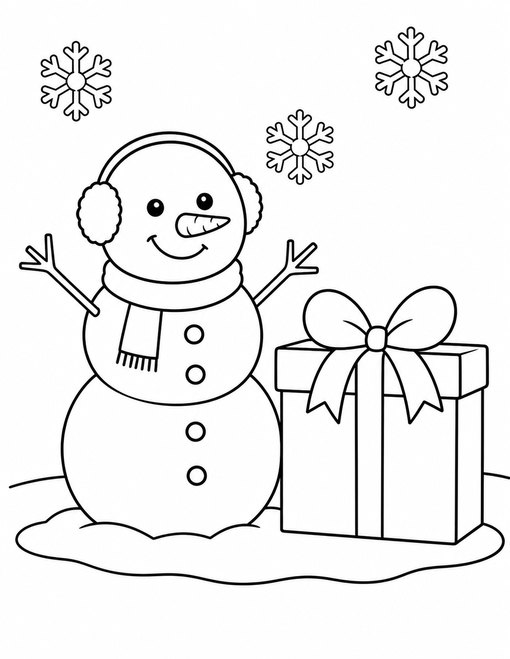 Snowman With Present