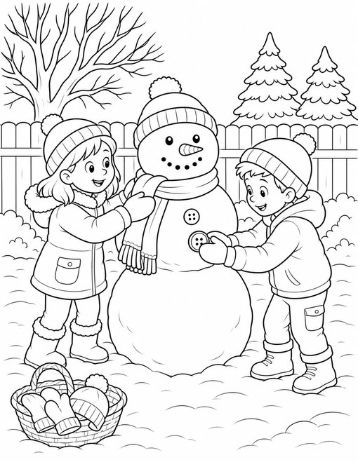 Snowman Building Friend