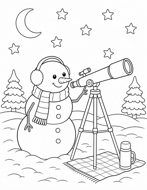 Snowman Night Sky