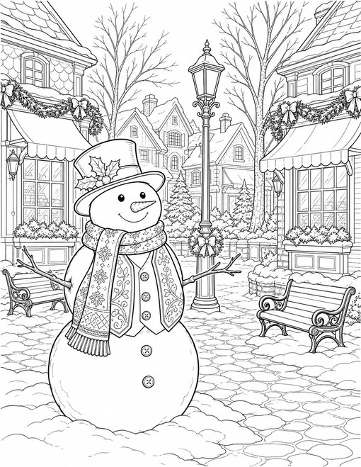 Snowman Village Square