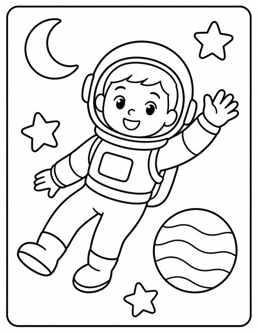 Happy Astronaut Wave