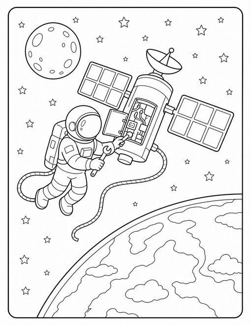 Astronaut Satellite Repair