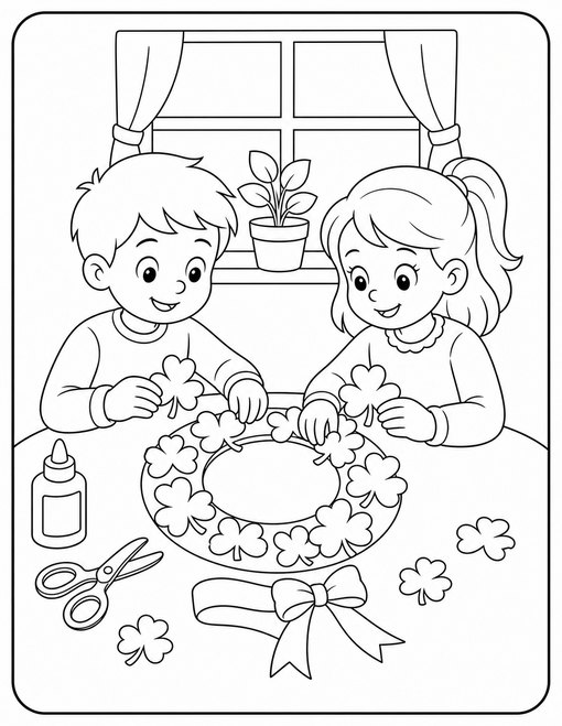 St Patricks Day 011 Shamrock Wreath Craft