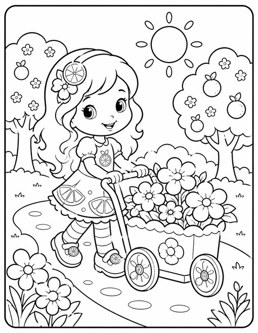 Strawberry Shortcake 005 Orange Blossom Flower Cart