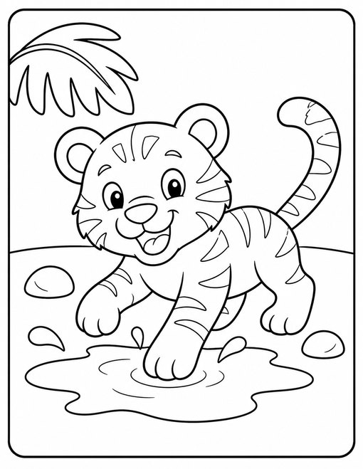 Tiger Cub Puddle