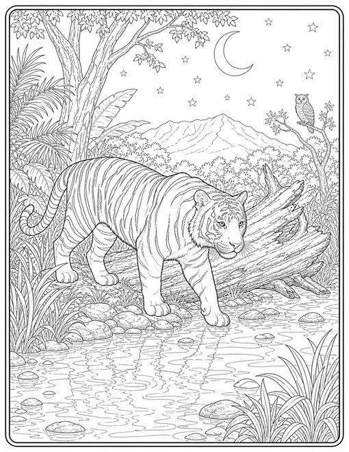 Tiger Moonlit Jungle