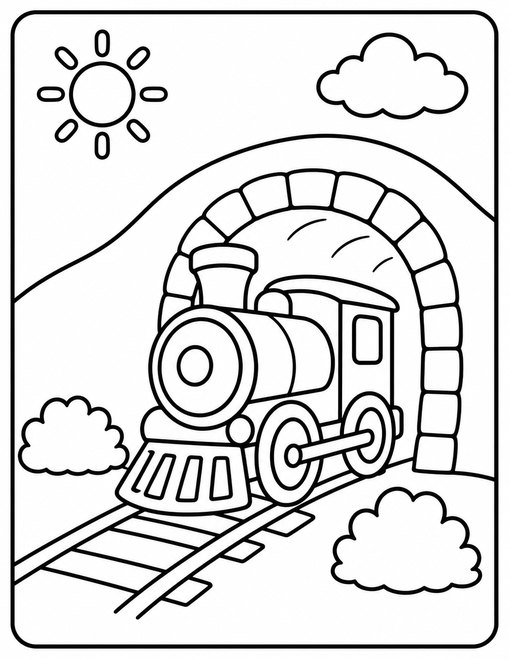 Train At Tunnel