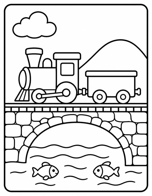Train Crossing Bridge