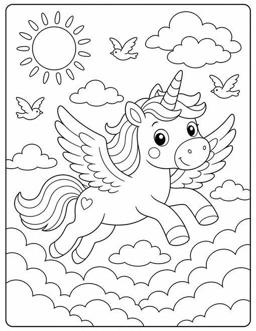 Flying Unicorn Clouds