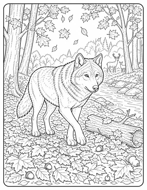 Wolf Autumn Forest