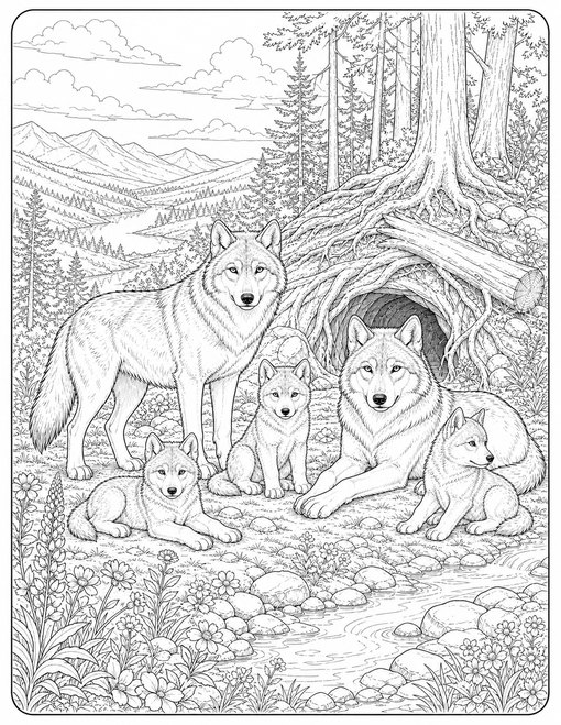 Wolf Family Den